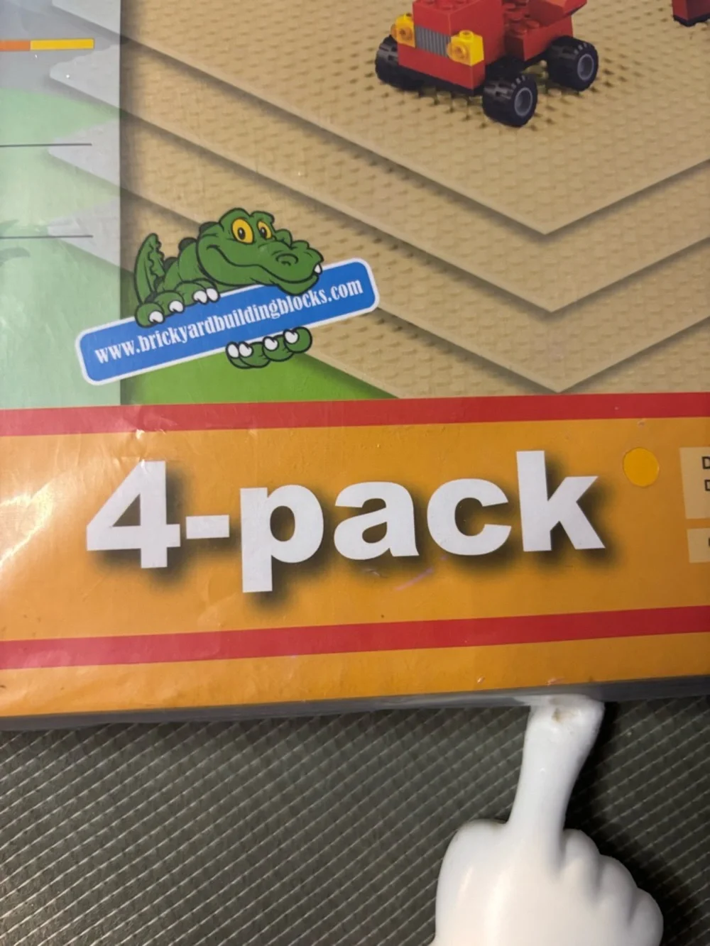 4-Pack Tan Building Baseplates for Kids